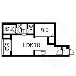 Warrenjuichiya2 1LDKの間取図画像