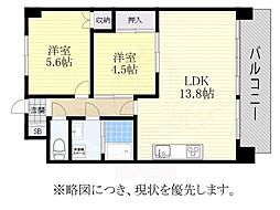 第二小島ビル 2LDKの間取図画像