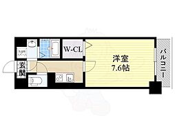 リベルティア 1Kの間取図画像