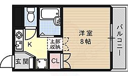TOWNみやび ワンルームの間取図画像
