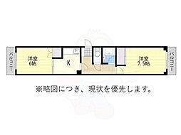 グランデ中村公園 2Kの間取図画像