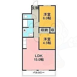 フィレンチェコート 2LDKの間取図画像