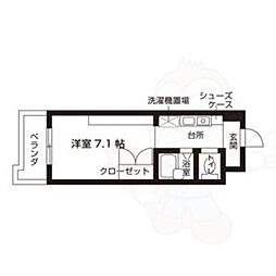 メジログランデ千代田 ワンルームの間取図画像
