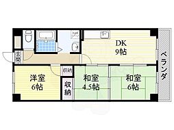 レジディア日比野 3DKの間取図画像