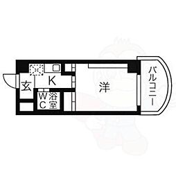 岩井橋ロイヤルハイツ 1Kの間取図画像