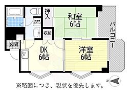 ハウスPAO-11 2DKの間取図画像