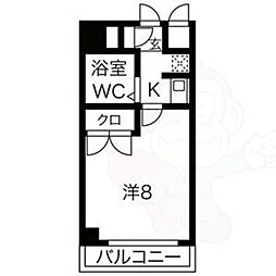 ルーミヤ鶴舞 1Kの間取図画像