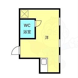 メゾン金山 ワンルームの間取図画像