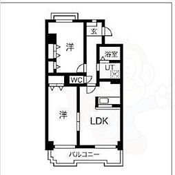 リアライズ稲永駅前 2LDKの間取図画像