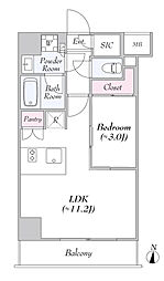 Log板橋区役所前 1LDKの間取図画像