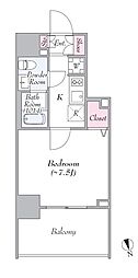 LOg浅草classic 1Kの間取図画像