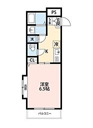 シャトレ広尾 1Kの間取図画像