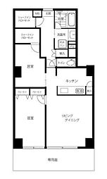 JR山手線 恵比寿駅 徒歩5分の賃貸マンション 1階2LDKの間取り