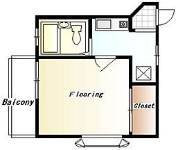 JR中央線 高円寺駅 徒歩9分の賃貸アパート 2階1Kの間取り