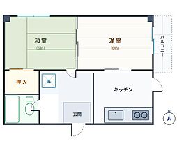 マック梅島コート 2Kの間取図画像