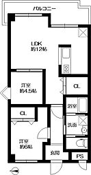プランドール百楽荘 2LDKの間取図画像