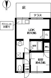 西小路ハイツ 1LDKの間取図画像