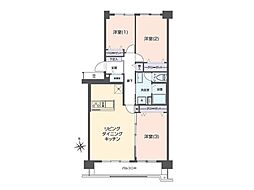 昭島つつじが丘ハイツ北17号棟 3LDKの間取り