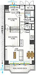 日商岩井栄ハイツ 2LDKの間取図画像