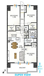 アネシアフロル東浦 3LDKの間取図画像