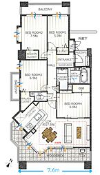 ライオンズステージ刈谷 4LDKの間取図画像