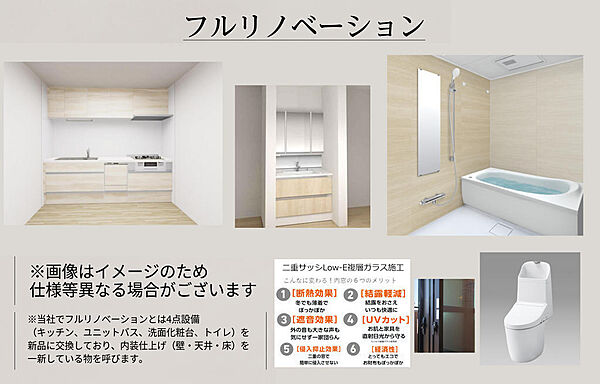 ＜省エネECOフルリノベーション＞断熱性の高い内窓のおかげで外気の影響を受けにくく、冷暖房効率の良い快適な暮らしが叶います。キッチン・洗面・ユニットバス・トイレ新品交換