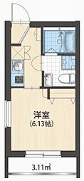 リアル木場 1Kの間取図画像