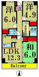 カトレア 1階3LDKの間取り
