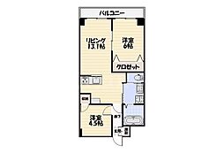 フェアリーヒルズ保木間 2階1SLDKの間取り