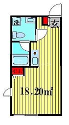 Ludens五反野FR 2階ワンルームの間取り