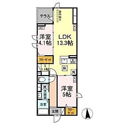 セレスティア六町II 2SLDKの間取図画像