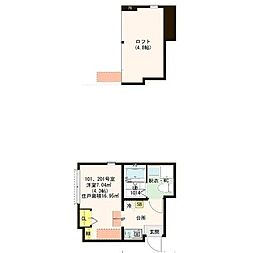 Ｃａｙｍａｎ　Ｔｅｒｒａｃｅ 1階1Kの間取り