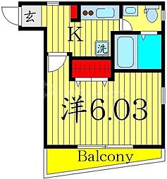 NSGATE青井・弘道 1階1Kの間取り