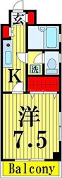オギハラビル 6階1Kの間取り