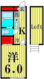 HMN 1階1Kの間取り