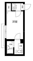 APT西新井 2階ワンルームの間取り