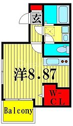 Woody Village 3階ワンルームの間取り