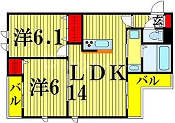 Bell　Gracia 2階2LDKの間取り