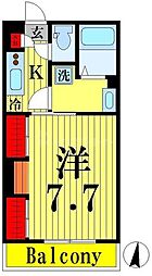 リブリ・江北II 3階1Kの間取り