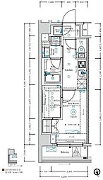 ガリシア竹ノ塚 6階1SKの間取り