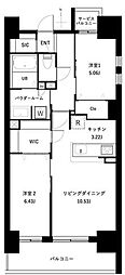 アーバンパーク谷在家 2LDKの間取図画像