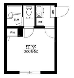 レジデンス江北 1Kの間取図画像