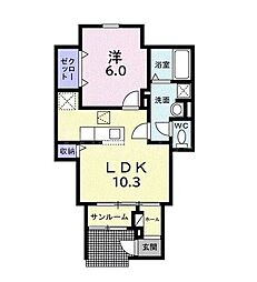 ルミエール ワイズ 1LDKの間取図画像