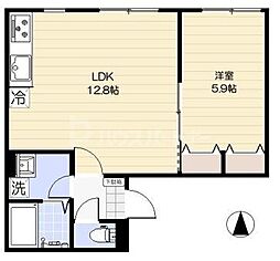 ウエスト・ハイランド・コート 1LDKの間取図画像