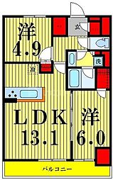 プラネソシエ西新井 2LDKの間取図画像