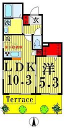 グランセリジェ 1LDKの間取図画像