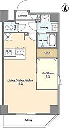 足立区谷在家2丁目マンション 1LDKの間取図画像