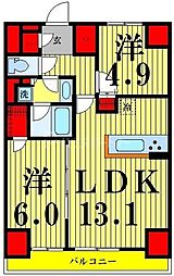 プラネソシエ西新井 2LDKの間取図画像