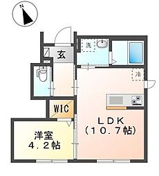 メゾン瑞祥 1LDKの間取図画像