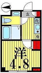 M・シャルム 1Kの間取図画像
